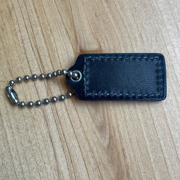 Coach Black Leather Handbag Hangtag With Silver Chain. - Picture 5 of 6